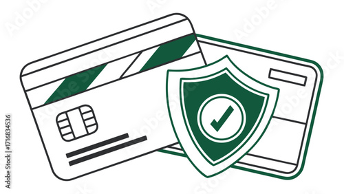 Secure Credit Card with Shield Symbolizing Financial Protection and Safety