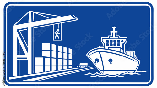 Symbolic Port Scene Depicting Shipping Logistics and Global Trade