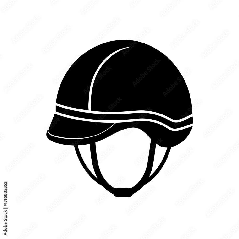 Naklejka premium Isolated riding helmet art on transparent background silhouette