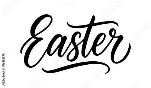 Elegant easter handlettering design in stylish black script on white background
