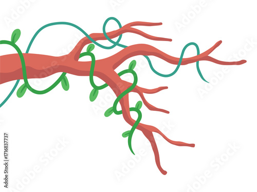 Hanging Jungle Leaves or Liana Branch Vines
