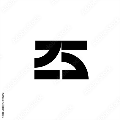 Number 25 logo design with Japanese letter style.