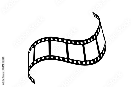 Curved Film Strip – Cinema Design Element, Movie and Video Symbol for Media, Entertainment, and Filmmaking Vector Illustration