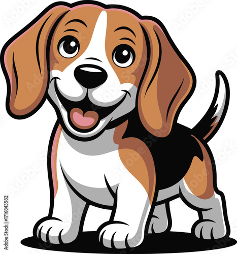 Cute cartoon a illustrator vector Beagle