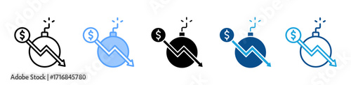 Debt icon sheet multiple style collection