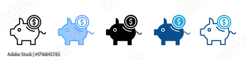 Savings icon sheet multiple style collection