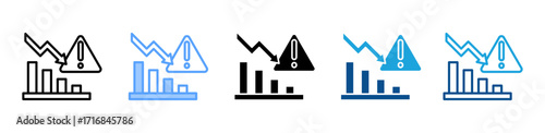 Risk icon sheet multiple style collection