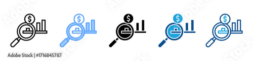 Forecasting icon sheet multiple style collection