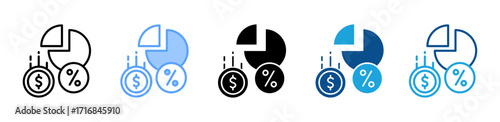 Dividends icon sheet multiple style collection
