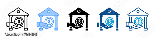 Monetary icon sheet multiple style collection