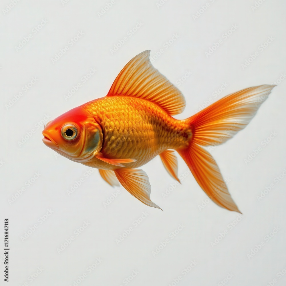 Fototapeta premium Vibrant Goldfish Swimming Gracefully in Clear Water Background