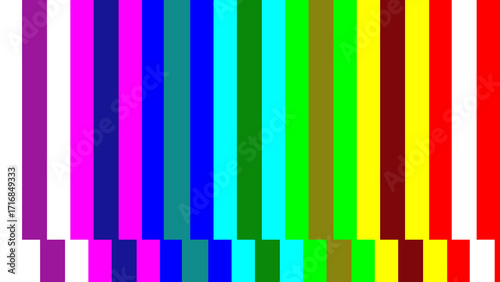 Technical Difficulties screen tv color bars static test pattern television signal.