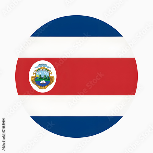 Costa Rica flag button icon emblem badge for social media, sports, travel, and patriotic design projects celebrating the country's culture and heritage