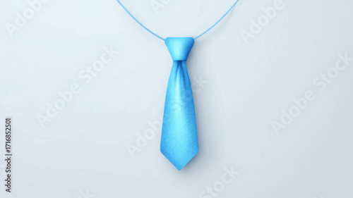 Blue necktie on rope minimalist International Men’s Day business appreciation vector background.
