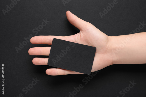Blank black business card i...