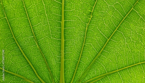 Bright Green Leaf Texture Close Up