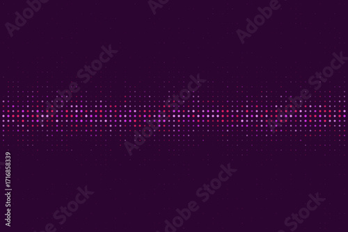 Abstract digital background with vibrant pink and purple halftone dots creating a modern, dynamic pattern on a dark violet backdrop for technology or design.