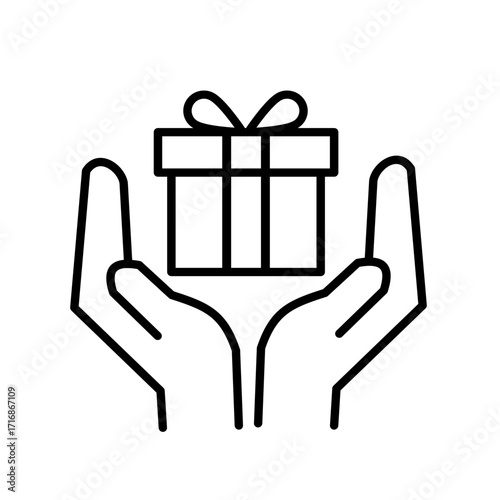 Gift line icon vector illustration. Editable strokes