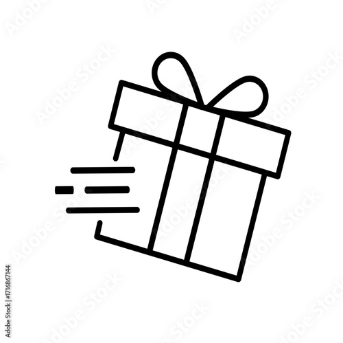 Gift line icon vector illustration. Editable strokes