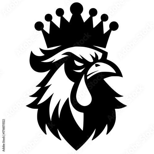 Silhouette of the king of chicken stamp