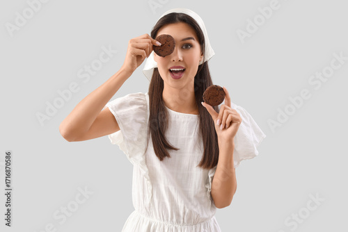Beautiful young woman with ...