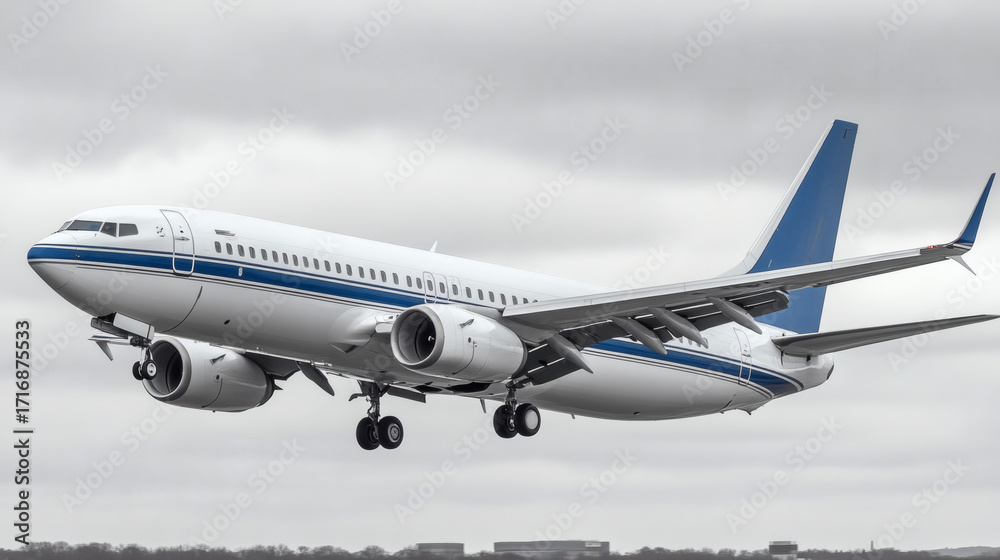 Fototapeta premium Commercial airplane in flight