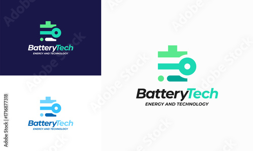 Battery Technology Logo designs concept vector, Battery energetic ring to convey movement and dynamism.