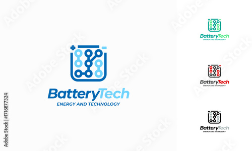 Battery Technology Logo designs concept vector, Battery energetic ring to convey movement and dynamism.