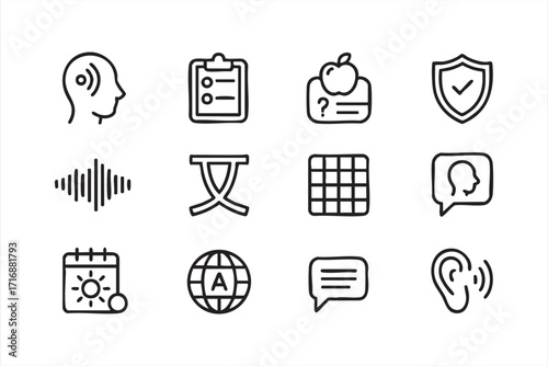 Global conversation and multilingual study symbols for academic and cultural projects