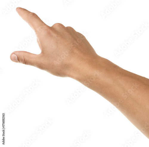 Wallpaper Mural Man touching something on white background, closeup Torontodigital.ca