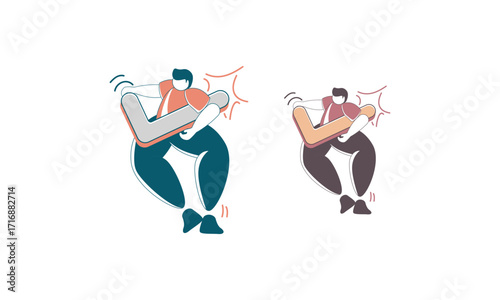 Two cartoon men holding oversized check marks with excitement