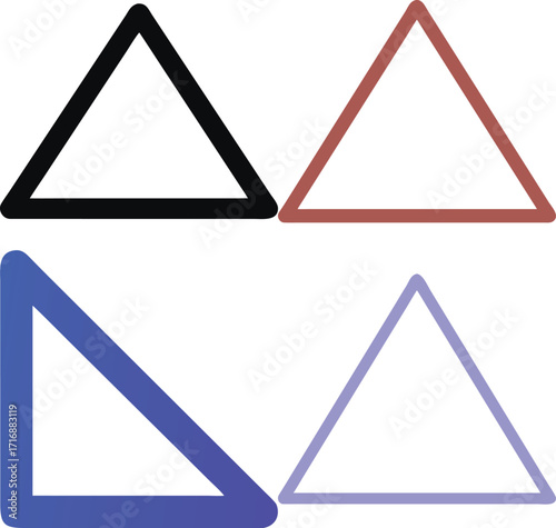 Free Download Set of Colorful Triangle Polygon Vector Shapes – Geometric Outline Icons - GFXLoad