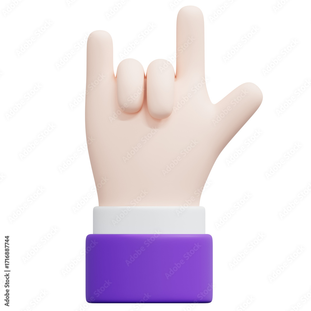 Obraz premium 3D Rock Hand Gesture Icon