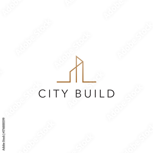 City building vector made from line style