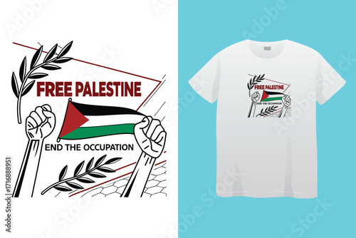Palestine design vector, Save Palestine illustration for banner, t-shirt, poster, sticker, badges, social media design. Hand-Drawn Lettering Phrase, Calligraphy Graphic Typography. 