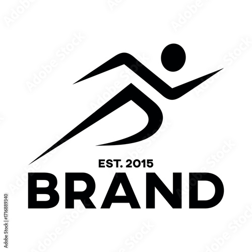 Modern logo running man letters P, S