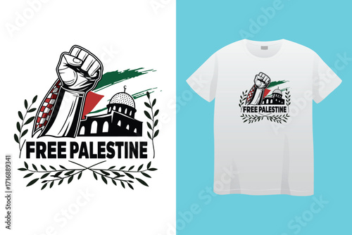 Palestine design vector, Save Palestine illustration for banner, t-shirt, poster, sticker, badges, social media design. Hand-Drawn Lettering Phrase, Calligraphy Graphic Typography. 