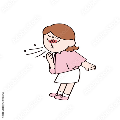 くしゃみをする子供のイラスト