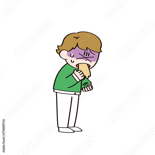 吐く子供のイラスト
