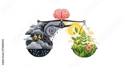 Brain Balance – Yin Yang Mental Health Vector