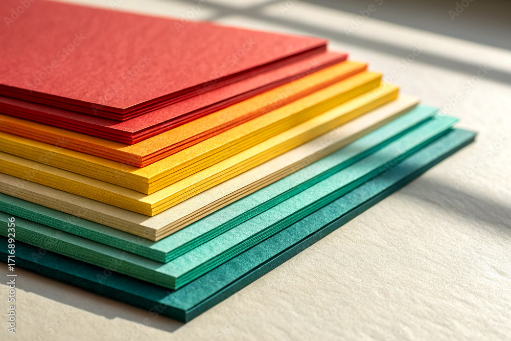 Fototapeta premium Layered colorful cards with detailed intricate edges