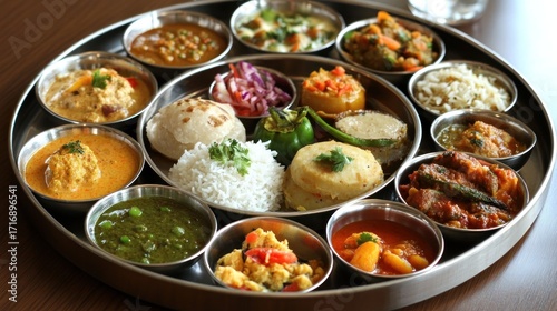 Indian Thali platter of various dishes