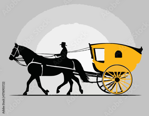 Horse carriage silhouette