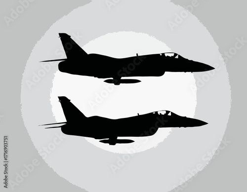 military jet fighter silhouettes