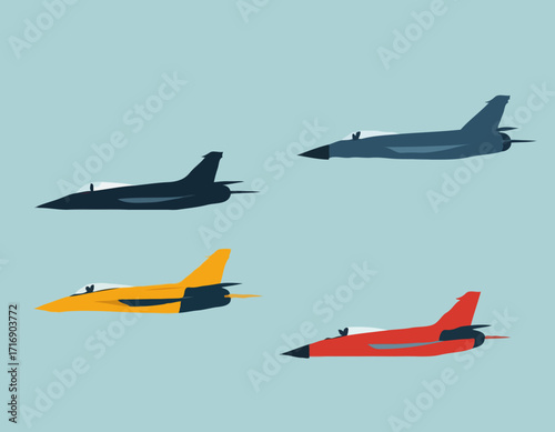 military jet fighter silhouettes