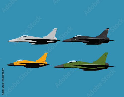 military jet fighter silhouettes