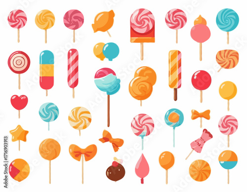 Sweet candy icon set. Simple set of sweet candy vector icons for web design on white background