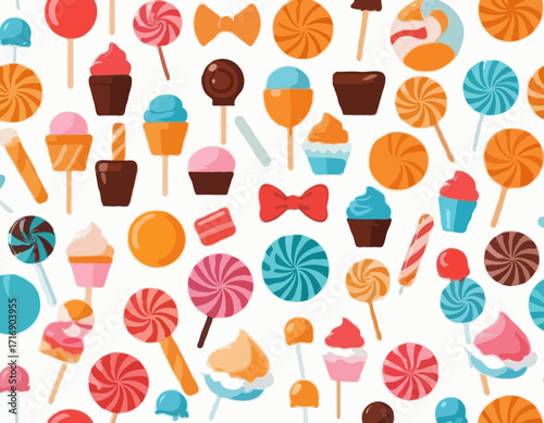 Sweet candy icon set. Simple set of sweet candy vector icons for web design on white background