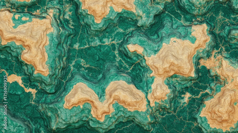 Fototapeta premium Colorful Abstract Pattern of Green and Brown Organic Shape Design