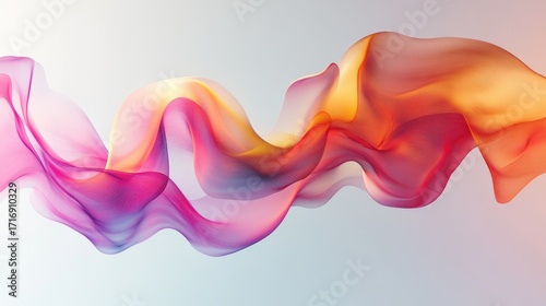Abstract Flowing Waves in Vibrant Colors of Pink and Orange